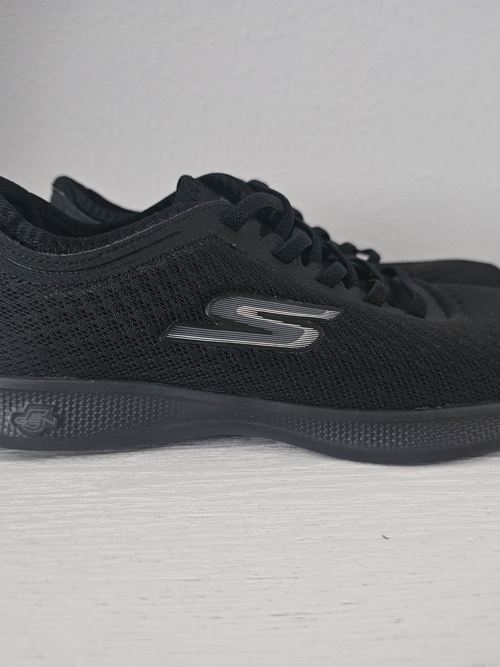 Skechers Women's All-Black Mesh Slip-On Athletic Sneakers